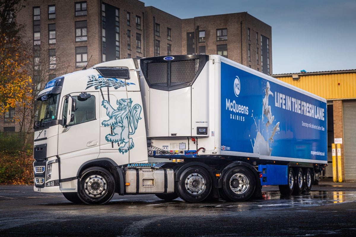 The new trailers will deliver milk and dairy products to customers across the UK daily as part of GSM Transport’s work with McQueens Dairies.