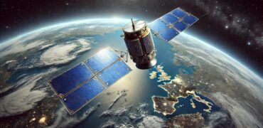 A high-resolution image of a modern GPS satellite