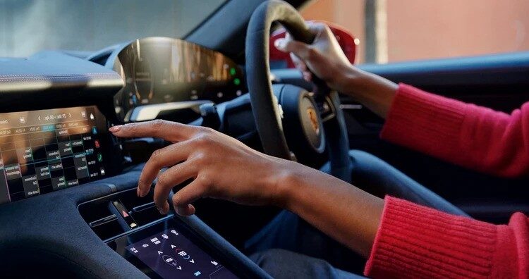 Female driver in her car
