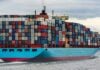 Container ship at sea
