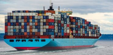 Container ship at sea