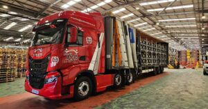 T&B Solutions truck being loaded in a warehouse