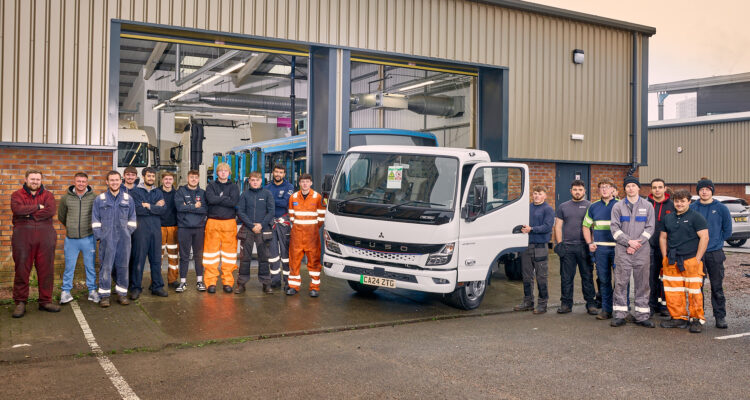 Students with their new FUSO eCantor