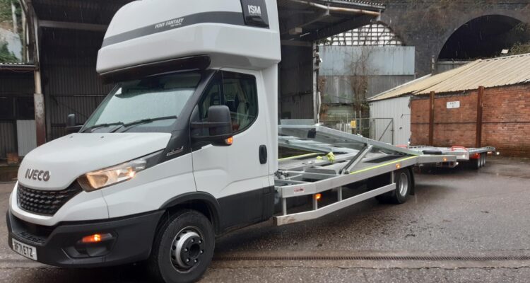 Converted Iveco chassis cab to a car transporter