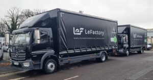 A LeFactory delivery vehicle, now powered by Hydrotreated Vegetable Oil