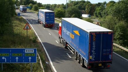 Three HGVs on a road