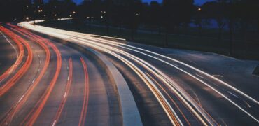 Timelapse image of a busy motorway