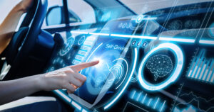 ADAS: Futuristic instrument panel of vehicle.