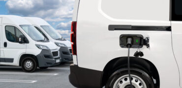 Electric van being charged