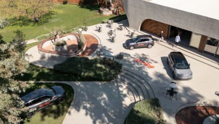 :Dribe car subscription vehicles on a forecourt