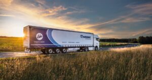 Krone trailer on the road