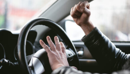 Driver exhibiting road rage