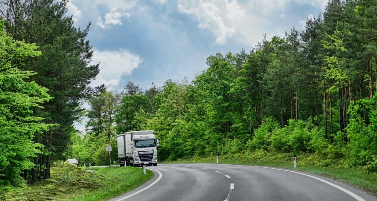 Truck on a country highway