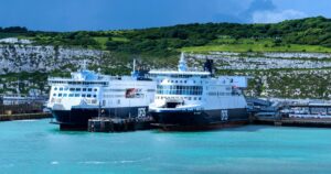 Two English Channel ferries in the Port of Dover