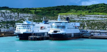 Two English Channel ferries in the Port of Dover