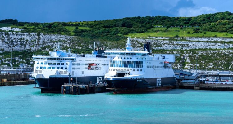 Two English Channel ferries in the Port of Dover