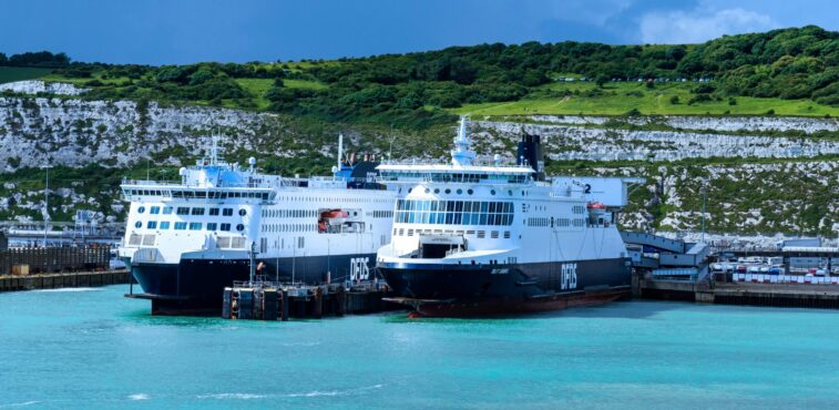 Two English Channel ferries in the Port of Dover