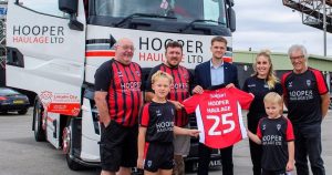 Hooper Haulage with Lincoln City FC executive Bobby Coppings