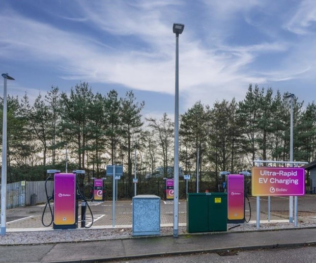 Believ installs Ultra Rapid Charging hub in Aberdeen