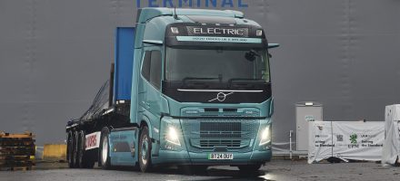 Volvo FM Electric shows its steel for special green delivery