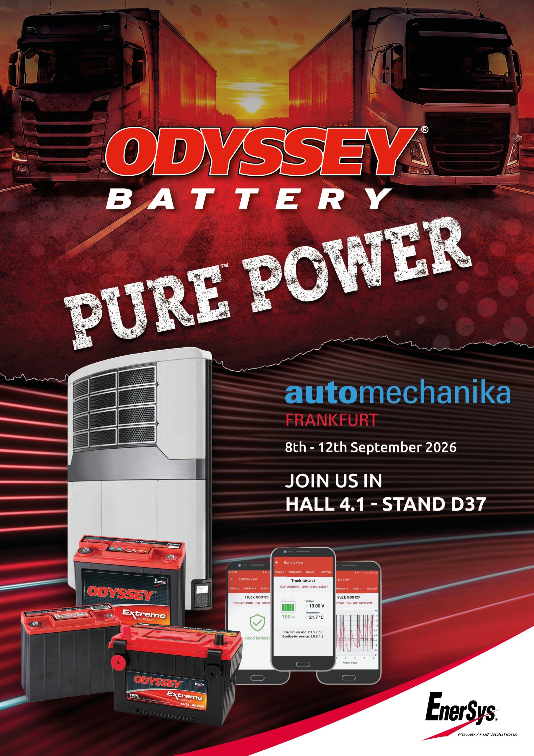 EnerSys to showcase ODYSSEY® battery smart monitoring technology