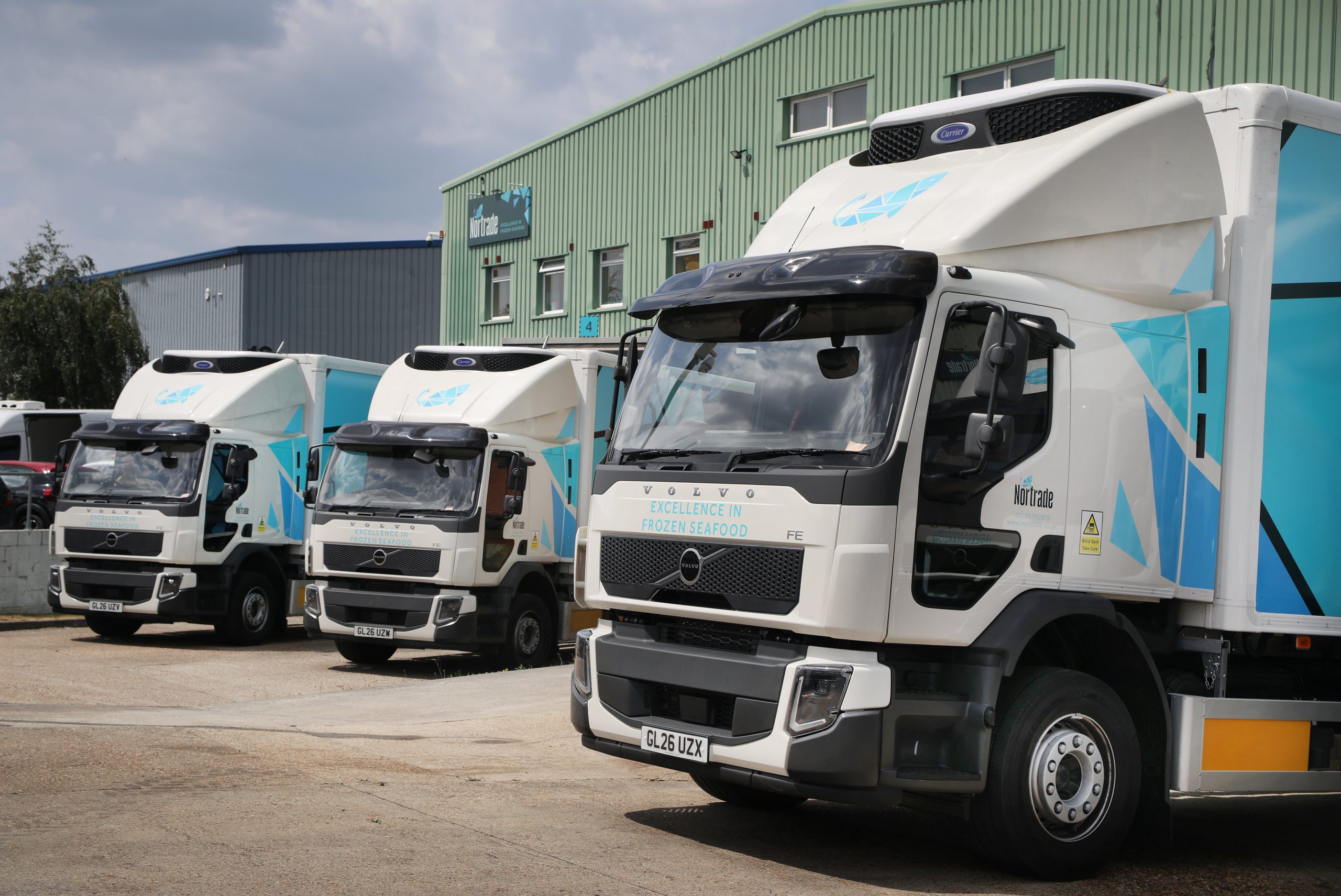 Four new Volvo FE refrigerated trucks for Nortrade