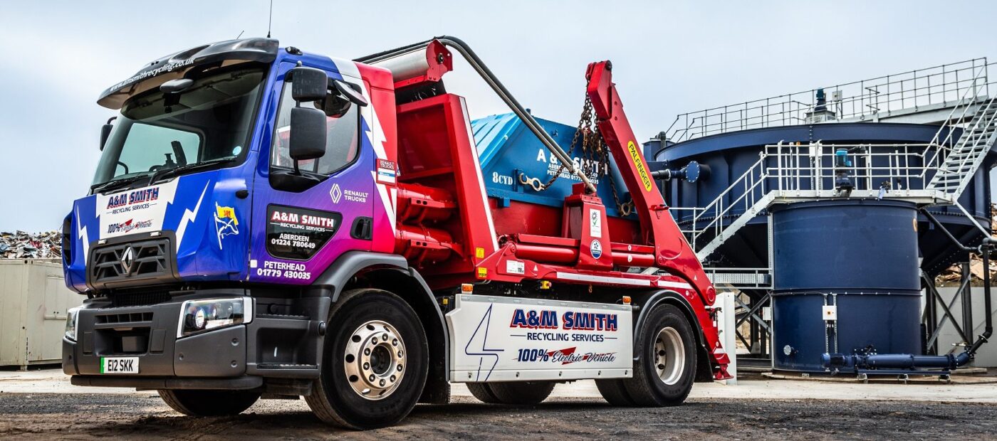 Scotland's first Renault Trucks electric skip loader