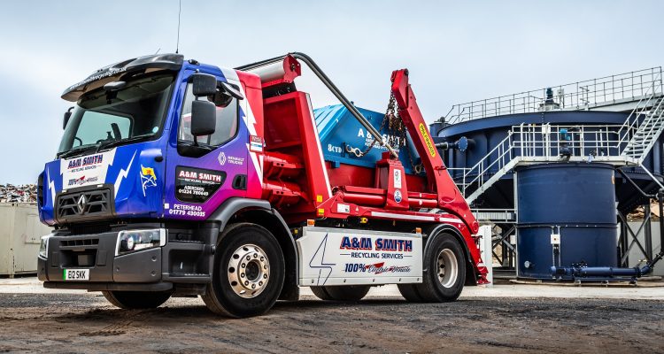 Scotland's first Renault Trucks electric skip loader