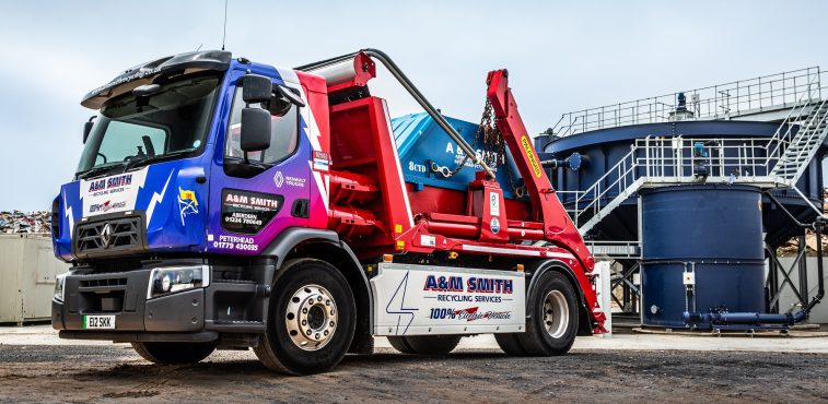 Scotland's first Renault Trucks electric skip loader