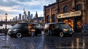 Volkswagen Commercial Vehicles showcases the autonomous ID. Buzz