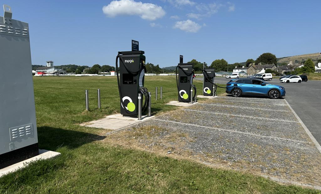 New rapid EV charging site opens at Cartmel Racecourse